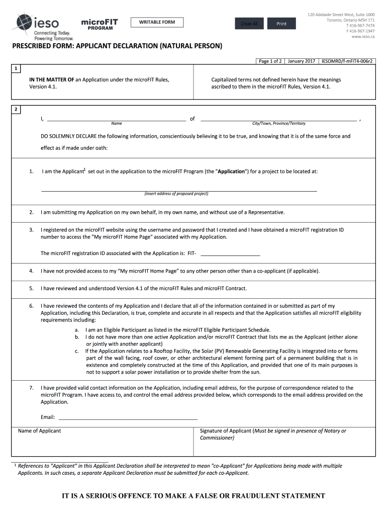 INSTRUCTIONS APPLICANT DECLARATION NATURAL PERSON  Form