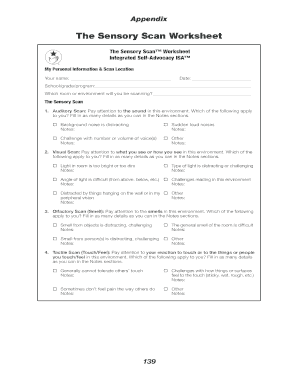 The Sensory Scan Worksheet  Form