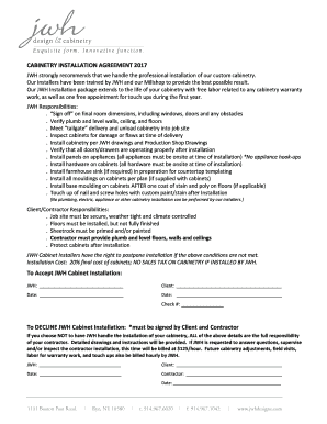 Cabinet Installation Contract Template  Form
