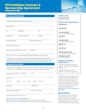  STN Exhibitor Contract & 2017