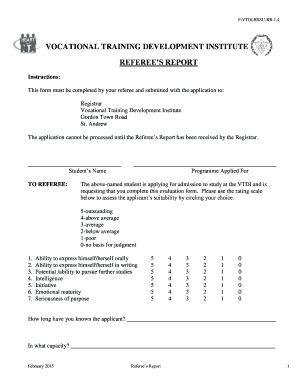 Vtdi Reference Form