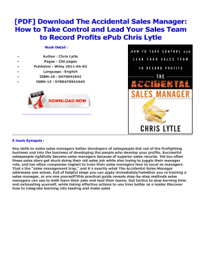 The Accidental Sales Manager PDF Download  Form