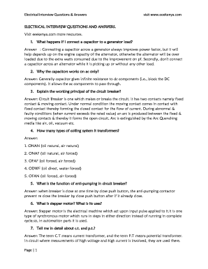 Electrician Questions and Answers PDF  Form