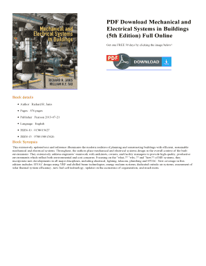 Mechanical and Electrical Systems in Buildings 5th Edition PDF  Form