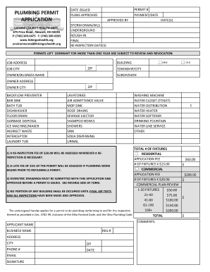 Licking County Plumbing Permit  Form