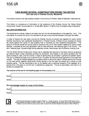 Charles County School Excise Tax  Form