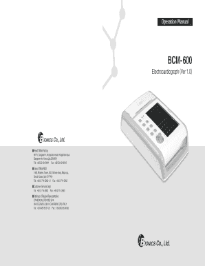 Bcm 600 Bionics Corporation PDF Catalogue Technical  Form