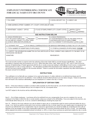  Withholding Certificate City 2017-2024