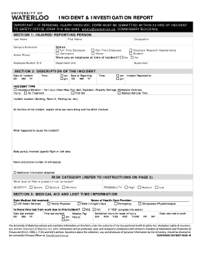 University of Waterloo Vehicle Use Safety Guidelines  Form