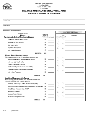 Texas Real Estate Finance  Form