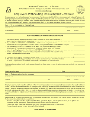 Withholding Tax Alabama Department of Revenue  Form