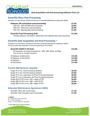 Sonarwiz Price  Form