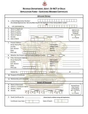 Surviving Member Certificate  Form