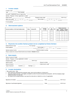  Sanlam Unit Trust Disinvestment Form 2016