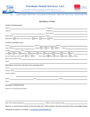 Veterinary Dental Services, LLC  Form