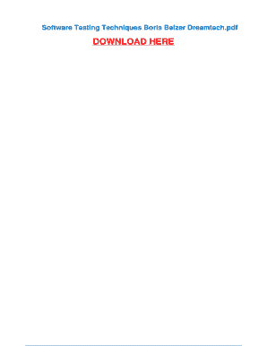 Software Testing Techniques by Boris Beizer PDF  Form