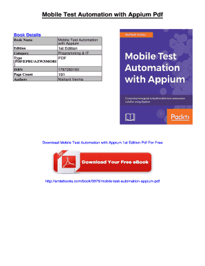 Mobile Test Automation with Appium Nishant Verma PDF  Form
