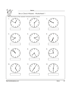 Be a Clock Wizard Worksheet 1  Form