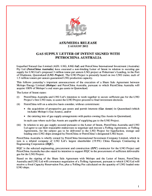 Letter of Intent to Supply Fuel  Form