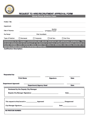 REQUEST to HIRERECRUITMENT APPROVAL FORM