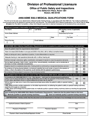 Ansi Asme B30 5 Medical Qualifications Form