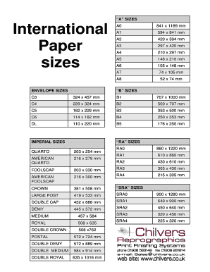 A SIZES  Form