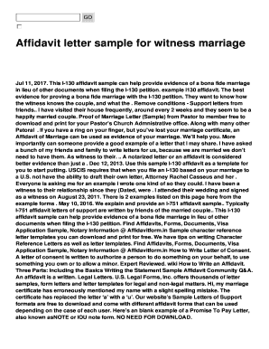 Marriage Witness Letter  Form