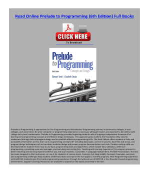 Prelude to Programming 6th Edition PDF  Form