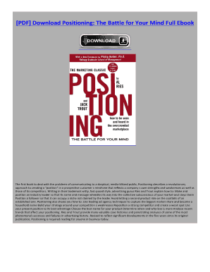 Positioning the Battle for Your Mind eBook  Form