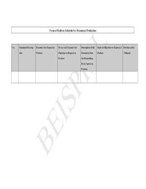 Redfern Schedule Example  Form