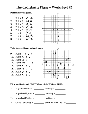 Coordinate Planes Worksheet  Form