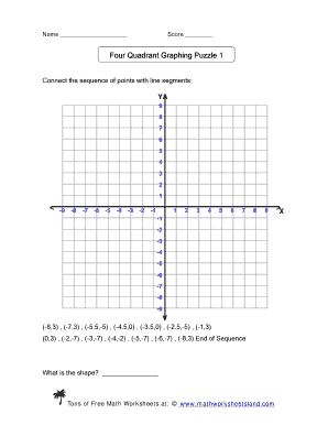 Four Quadrant Graphing Puzzle  Form
