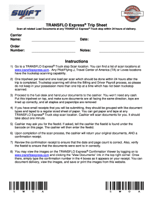 Express Trip Sheet  Form