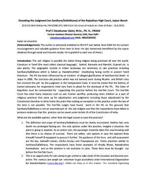 Decoding the Judgment on SantharaSallekhana of the Rajasthan High Court, Jaipur Bench  Form