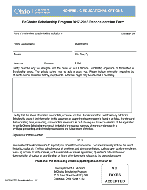  Edchoice Reconsideration Form 2017