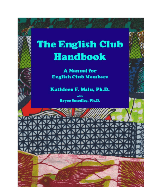 The English Club Handbook a Manual for English Club Members  Form