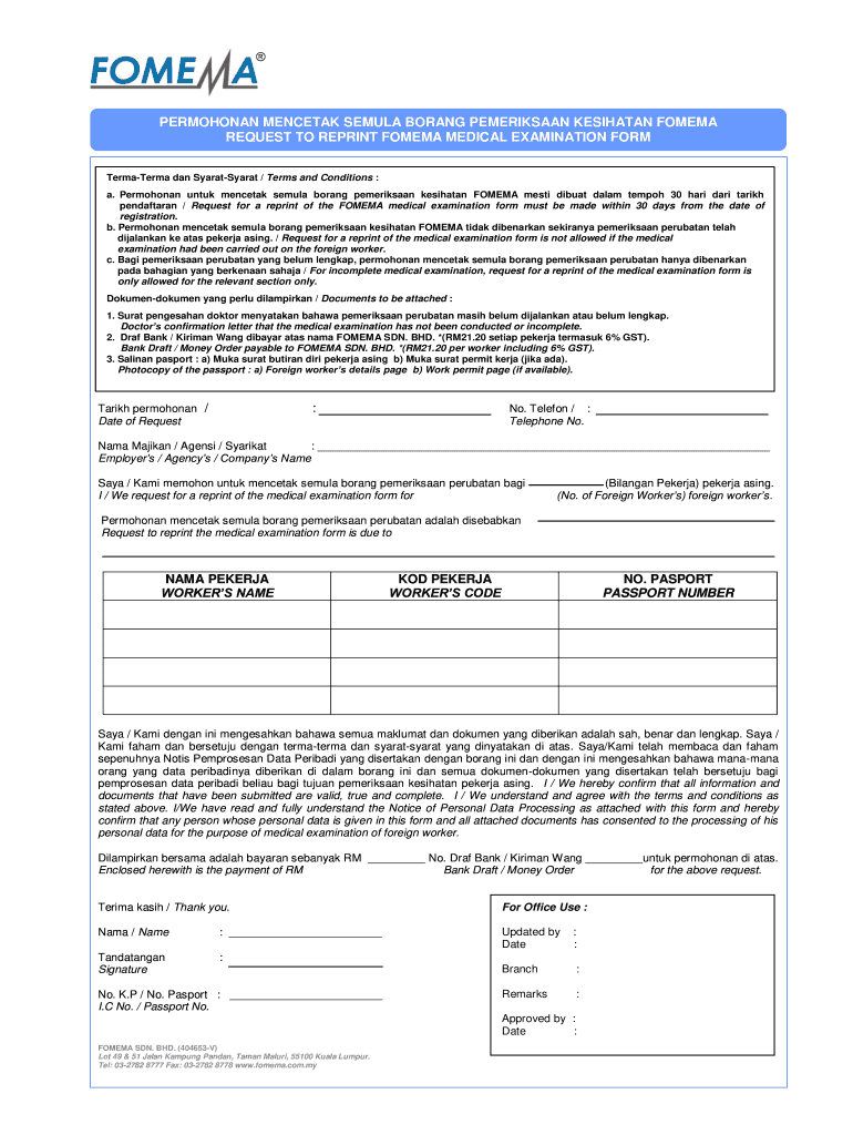 Fomema Form