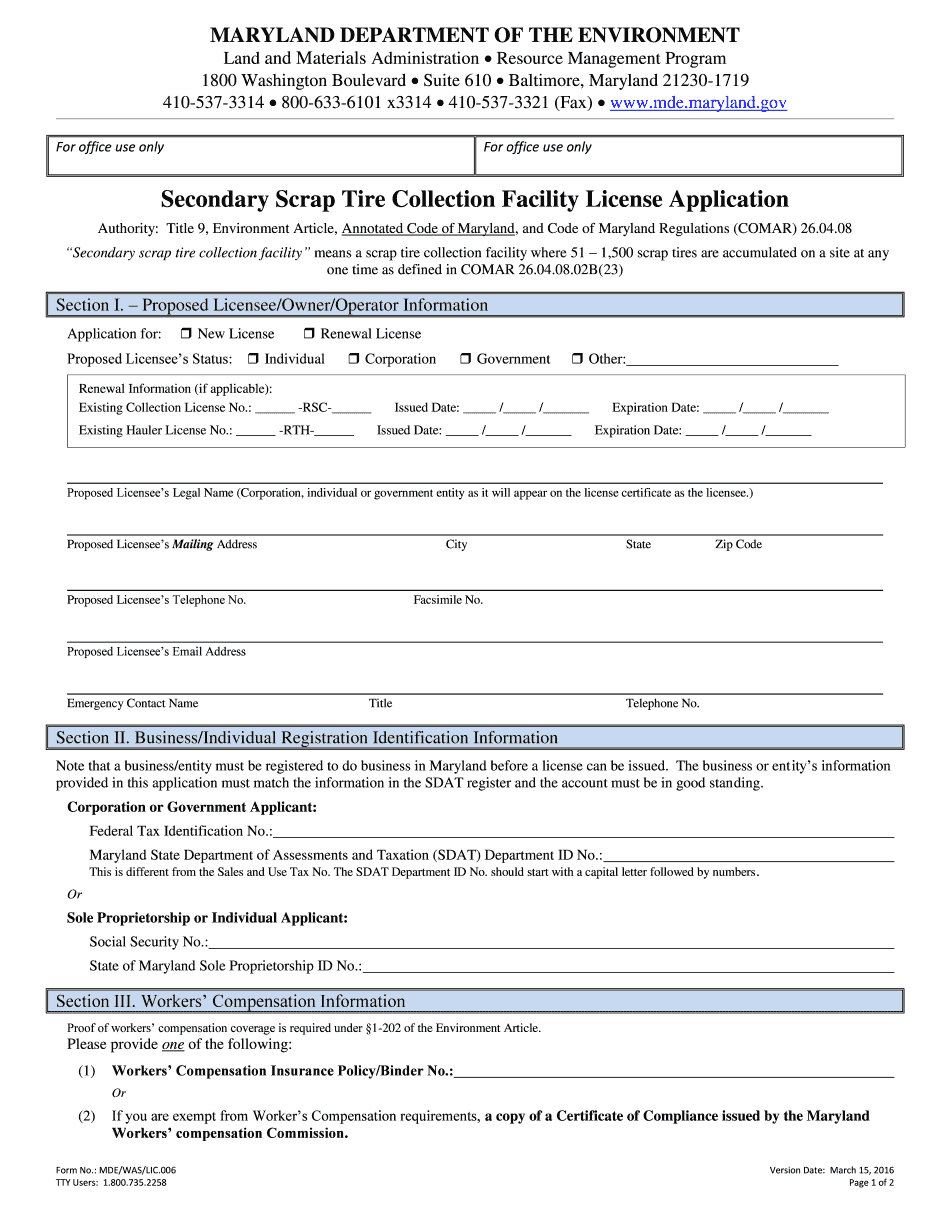 Rental Property Registration Maryland Department of the  Form