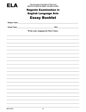 ela regents essay format