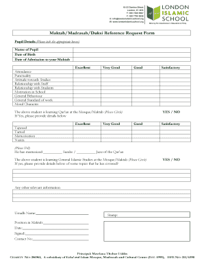 MaktabMadrasahDuksi Reference Request Form
