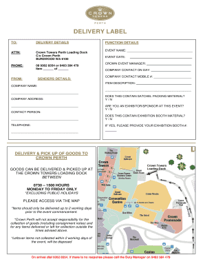 Crown Towers Loading Dock  Form