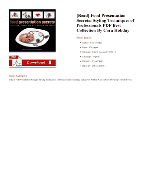 Food Presentation Secrets Styling Techniques of Professionals PDF  Form