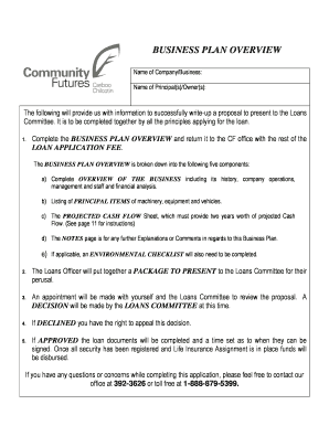 Name and Address of Principals Business Plan Example  Form