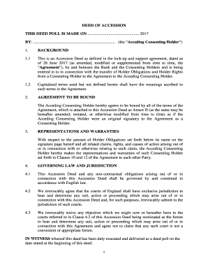 Accession Agreement Template  Form