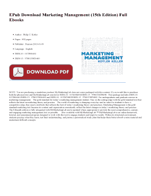 Marketing Management 15th Edition PDF Download  Form