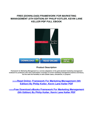 Framework for Marketing Management 6th Edition PDF  Form