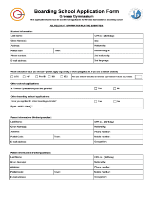 Boarding Form