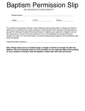 Baptism Permission Letter  Form