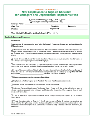 Sign Up Checklist  Form