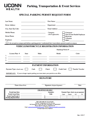  SPECIAL PARKING PERMIT REQUEST FORM 2017-2024